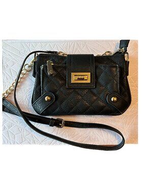 C brand black vegan leather purse with plenty of zip pockets